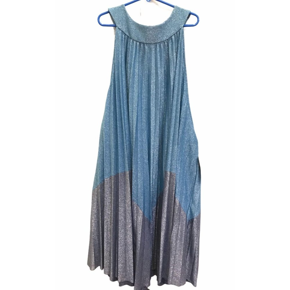 Free People Pleated Love Mini Dress blue purple sp - Picture 14 of 15